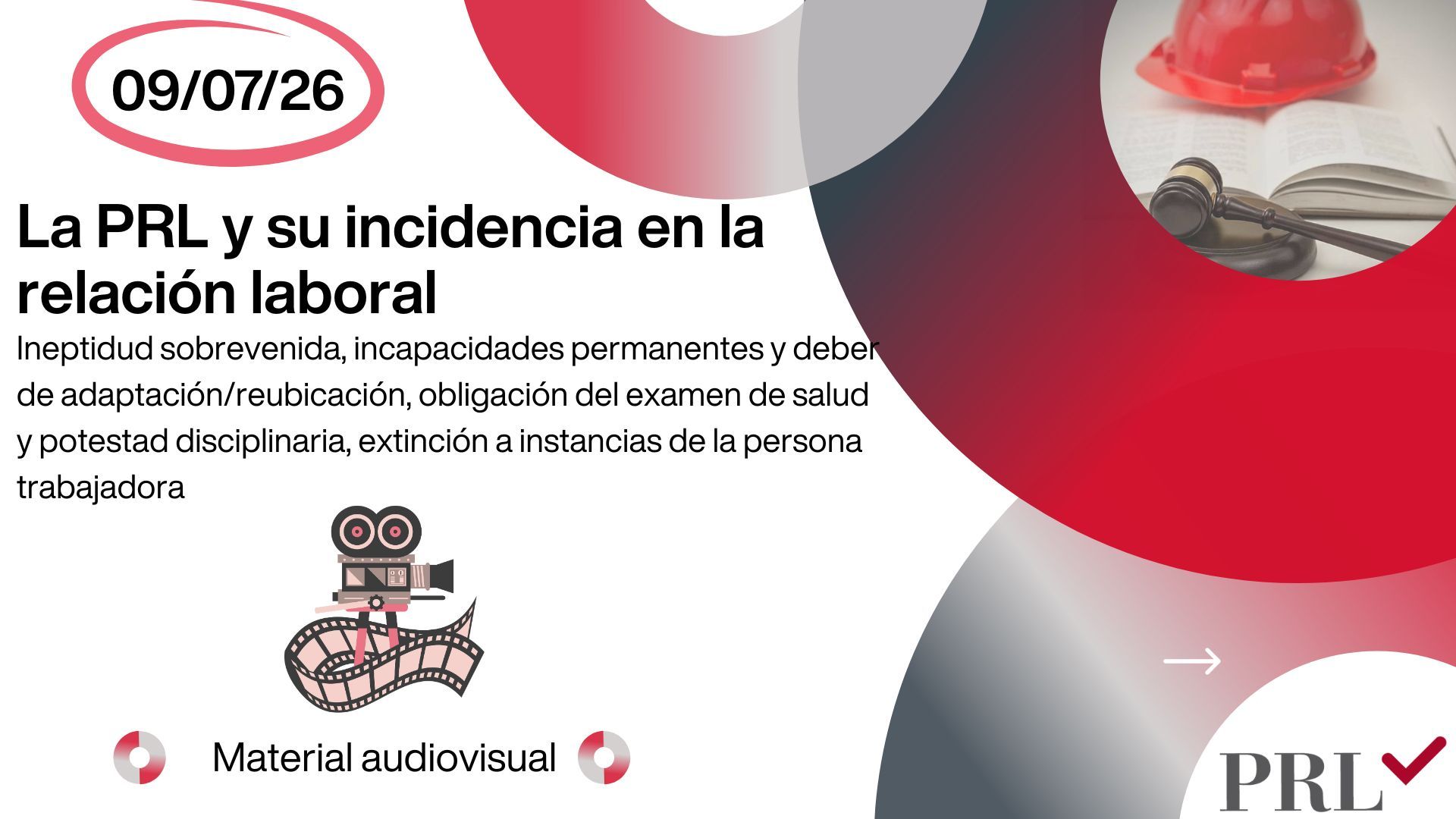 Jornada La PRL y su incidencia en la relación laboral 9-7-2026 Foment del Treball